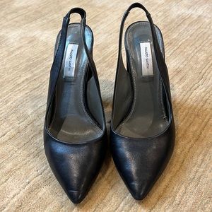 Fausto Santini black leather block heel pumps - size 40